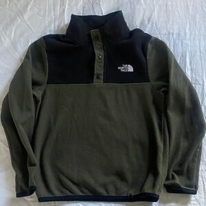 The North Face Olive and Black Fleece Jacket Boys M (10/12)